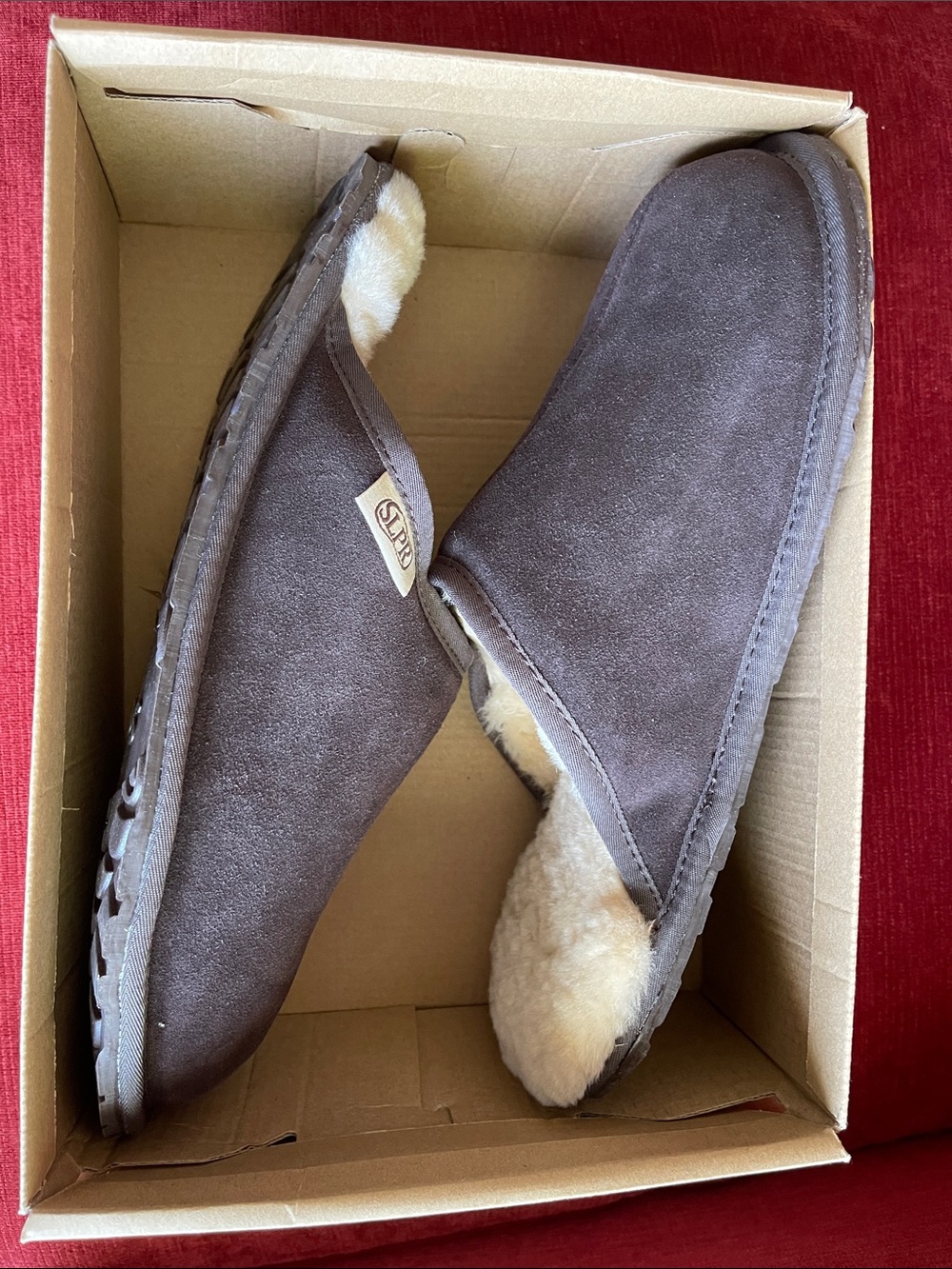 Sova by SLPR Men's Genuine Cow Suede Shearling Mules Slippers, Sz 12 (Brand new)